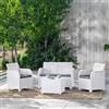 Keter Salotto Rosalie in Resina Effetto Rattan Bianco