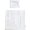 roba Set Biancheria per Culla - Coperta 80 x 80 cm e Cuscino 40 x 35 cm - Ideale per Tutte le Stagioni - 100% Cotone Biologico - Bianco