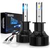 BEAMFLY Lampadine LED H1 16000LM, Kit di Conversione per Fari Alogeni Auto, Luce Abbagliante o Anabbagliante 12V, Lampade Alta Potenza, 6000K Luci Bianca Forte Fredda