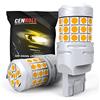 Cenmoll 7443 W21/5W Lampadina a LED Giallo ambra, Super Luminosa 40W 2000LM 12V-24V Canbus Error Free 580 7443 W21/5W Lampadina per retromarcia di retromarcia per auto Indicatori di direzione, 2PCS