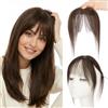 SEGO Pro Frangia a Clip Capelli Veri Umani #2 Marrone Scuro 100% Naturale Frangetta Leggera Finta Extension Topper Capelli Donna Human Hair (9g)