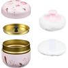 NICENEEDED Soffio e Contenitore per Cipria Portatile Vuoto con Coperchi, Scatola per Cipria Sfuso per Trucco Cosmetico, Bianco