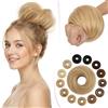SEGO Pro 45G Chignon Capelli Veri Umani #60 Biondo Platino Chignon Folto Facile per Capelli Elastico Capelli Finti Extension Coda di Cavallo Updo Lisci (45g)
