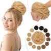 SEGO Pro 45G Chignon Finto per Capelli Veri Umani #18/613 Biondo Cenere/Biondo Chiarissimo Elastici Chignon Finti Folto Ondulato Extension Capelli Naturale Coda di Cavallo Spessi Updo (45g)