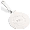 ACTIV CUISINE Adattatore a induzione a disco piatto 24 cm di diffusione di calore in acciaio inox, con maniglia e base separabili, diffusore a induzione Moka per utilizzare macchine da caffè, Bianco