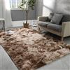 MARATIP Tappeto Peloso Soggiorno Tappeti per Grandi Dimensioni Salotto Moderno cameretta Bimba Antiscivolo tappeti,Tappeto colorato morbido e soffice per la camera da letto(marrone,160 x 230 cm)