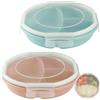 GOMETY Set di 2 piatti per forno a microonde, ciotola bento, design ermetico, con chiusura a fibbia, contenitore separato, con 3 scomparti senza BPA, stoviglie per microonde con coperchio per