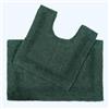Homescapes Set di 2 tappetini da bagno verde foresta, tappetino da bagno 50 x 80 cm e tappetino WC con taglio 50 x 55 cm, tappeti da bagno in cotone con design reversibile