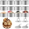 CAIXINYI Set di 16 coppa pasta di acciaio, contenente 12 Coppapasta Tondi (diametro 8 cm), 2 basi e 2 coperchi. Coppa Pasta per pasticceria, mousse, torte, pasticcini, dessert.