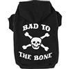 EXPAWLORER Felpa con cappuccio per cani, con scritta Bad to The Bone, con cappuccio, abbigliamento per cani per autunno e inverno, maglione con foro per guinzaglio integrato, per gatti e cani di