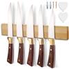 Cheerhom Barra Magnetica per Coltelli - Porta Coltelli Magnetico in Bambù con Magnete Extra Forte 40 X 6 X 2 cm, Muro Appendi Barre Magnetiche per Coltelli y Utensili, Calamita per Coltelli da Cucina
