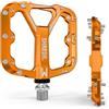 Shredr. Pedali flat 2.0 per mountain bike, super leggeri, in 2 misure e 9 colori, con riflettori neri (arancione, M)