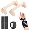 heavenlife 2 Pcs Parallele Ginnastica Artistica 25cm 30cm, Spessa, Carico Fino 300kg, Parallele Calisthenics in Legno con Supporto Polso Regolabile Maniglie Antiscivolo, Parallele Basse per Push Up Yoga