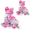 NILS Set di pattini in linea 2 in 1, regolabili, per bambini e ragazze, in linea convertibili in pattini a rotelle rosa, dimensioni: 27-30/31-34 NILS FLIPZY (S (31-34)