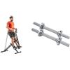 Sunny Health & Fitness Upright Row-N-Ride, Versatile Full-Body Workout Squat Assist Trainer + 35.5 cm Threaded Chrome Dumbbell Bar