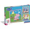 Clementoni - Puzzle per Bambini 3x48 Pezzi Supercolor, per Bambini 5+ Anni, Illustrazione con Personaggi dal Cartone Peppa Pig, Idea Regalo, Made in Italy, 21x20,5 cm, 25001