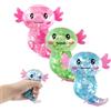 Vexran Axolotl Squeeze - 3 giocattoli antistress per alleviare lo stress e rilassamento, glitter Axolotl antistress giocattolo Squishy, Squishy Squeeze Toys, Fidget Toys (verde, blu, rosa) per bambini adulti