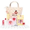 Miss Nella Set di trucchi e smalti per bambini per bambine, ipoallergenico, dermatologicamente testato, non tossico, borsa cosmetica in tela, sicura e divertente (plettri glamour)