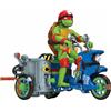 TEENAGE MUTANT NINJA Tartarughe Ninja, Veicolo con Figura Esclusiva da 12 cm, con Funzione Combattimento, Giocattolo per Bambini da 4 Anni, Giochi Preziosi, TU803, Modello Assortito, 1 Pezzo