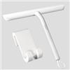 Vinabo Tergivetro per Doccia,Lavavetri Doccia Senza Perforazione,Tira Acqua da Doccia con Gancio,Pulisci Vetro Doccia Anima Acciaio Inox per Finestre,Specchi,Bagno Pulire Superfici Lisce-21cm,Bianco