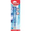 Maped - 6 Grafiti Arctic Vibes HB con gomma - Matite di carta a forma triangolare - Miniera resistente e facile da tagliare
