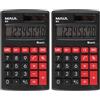 MAUL Calcolatrice M8 | Calcolatrice con grande display a 8 cifre | Funzioni standard per ufficio, casa, scuola, tasti funzione colorati | Calcolatrice solare con utilizzo della batteria al buio | Nero