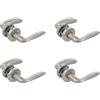 Amig Set di 4 maniglie per porte interne con rosetta - Modello TARA - Ø 53 mm - perno quadrato 8 mm - Design elegante e semplice - Acciaio inossidabile opaco argento