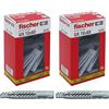 Fischer 25 Tasselli UX, 10 x 60 mm, per Muro pieno, Mattone Forato, Cartongesso, 542454 (Confezione da 2)