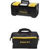 STANLEY 1-79-217 Cassetta Porta Utensili One Touch, 19 & 1-93-330 Borsa portautensili 30 x 25 x 13 cm con base rigida