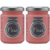 FLEUR DESIGNER'S PAINT | Pittura ad Acqua, Effetto Gesso Naturale, Extra Opaca, Fleur Chalky F82, Colore Amelie, Made in Italy, Formato da 130 ml (Confezione da 2)