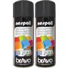 Nespoli - Bomboletta Spray Smalto Acrilico 400ml Interni ed Esterni, Vernice Spray Aerosol Universale, Asciugatura Rapida, Adesione su Tutte le Superfici, Valvola Autopulente, RAL Nero Satinato