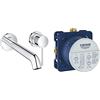 Grohe Miscelatore Per Lavabo A 2 Fori Taglia M Essence New, Cromo 19967001 & 35600000 Rapido Smartbox - Corpo Incasso Universale, Cromo