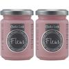 FLEUR DESIGNER'S PAINT | Pittura ad Acqua, Effetto Gesso Naturale, Extra Opaca, Fleur Chalky F22, Colore Elegant Rose, Made in Italy, Formato da 130 ml (Confezione da 2)