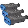 GEWISS - GW28206DY Presa Mobile, Standard Italiano, 2P+T 10-16A 250V AC, Tipo Bivalente P17-11, Ardesia, Nero (Confezione da 3)
