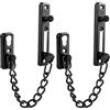 elzle Catena di Sicurezza per Porte con Meccanismo a Molla, 4 Viti per Facile Installazione, Catena di Sicurezza Robusta per Maggiore Sicurezza in Casa, Hotel e Appartamento (Nero) (Confezione da 2)