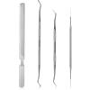 FENQURO Set di 4 Lime e Sollevatori per Unghie Incarnite, in Acciaio Inossidabile, kit per la Rimozione Delle Unghie dei Piedi Incarnite, Doppia Faccia Attrezzi Set Per Pedicure per Bisturi Pedicure
