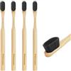 flintronic Spazzolino Bamboo, 4 Pezzi Spazzolino di Bambù Senza BPA, Biodegradabili, Spazzolini Bamboo, per Adulti Bambini