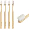 flintronic Spazzolino Bamboo, 4 Pezzi Spazzolino di Bambù Senza BPA, Biodegradabili, Spazzolini Bamboo, per Adulti Bambini
