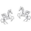 FIVE-D - Orecchini a perno a forma di cavallo, in argento 925, Argento