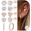 Orecchini Argento - STROILI - Dochais Orecchini Cerchio Argento 925 con Zirconi, Small Hoop ......Dochais Orecchini A Cerchio Grandi In Zirconia Placcati Oro 14K