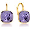 MŚ 1997 MENNICA ŚWIDNICKA Square Stupendi orecchini con comoda chiusura realizzati in argento sterlina 925 placcati con oro a 24 carati regalo per la Festa della Mamma, compleanni, onomastici o anniversari (Tanzanite)