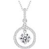 FANCIME Collana in argento sterling 925 con ciondolo rotondo in moissanite da 1 carati, per donne e ragazze, lunghezza della catena: 40 + 5 cm