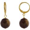 Schmuck Les Poulettes LES POULETTES BIJOUX - Orecchini Placcato Oro Mini Cerchi e Perla Occhio di Tigre