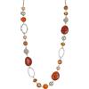 BULINLIN Collana lunga in argento con perline per donne, fatta a mano, collana a catena con perline di cristallo per gioielli alla moda regali, Resina Perla Cristallo
