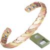 YINOX Bracciale magnetico in rame super forte per uomini e donne, classico braccialetto in rame indiano, con 8 magneti NdFeB e confezione regalo di alta qualità (6,5 pollici)
