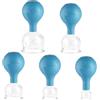 QHXKQH 5 Pezzi Coppette per Coppettazione Massaggio Viso in Vetro, Aspirazione Sottovuoto in Silicone, Cupping Therapy per Anticellulite, Antirughe e Pelle Senza Età, per Occhi, Viso e Corpo