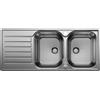 Blanco Lavello 2 Vasche con Gocciolatoio Reversibile Filotop Sopratop 116 x 50 cm Acciaio Inox LANTOS 8 S-IF Compact BLANCO 1619713 619713