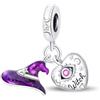 TINSLO Bead Charm Ciondolo Argento Sterling 925 con Cubic Zirconia Pendenti per Pandora Braccialetti, Compatibile con Braccialetti e Collane europei