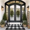 FONEYI Buffalo - Tappeto per esterni a quadri, 61 x 91,4 cm, zerbino per porta d'ingresso, antiscivolo, assorbente, per interni, lavabile, per esterni, portico, portico anteriore, fattoria, bianco e nero