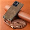 YANJIEER ESONG Cover per Motorola MOTO G86 Case con Cordino Cinturino,Custodia In Pelle Caso per Donna ragazze Con Tracolla Collana,Catena Laccio Case,Ultra Sottile Antiurto Shell Marrone